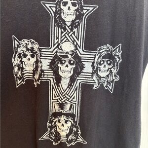 Guns N Roses Black Skull Cross Graphic Concert Tank